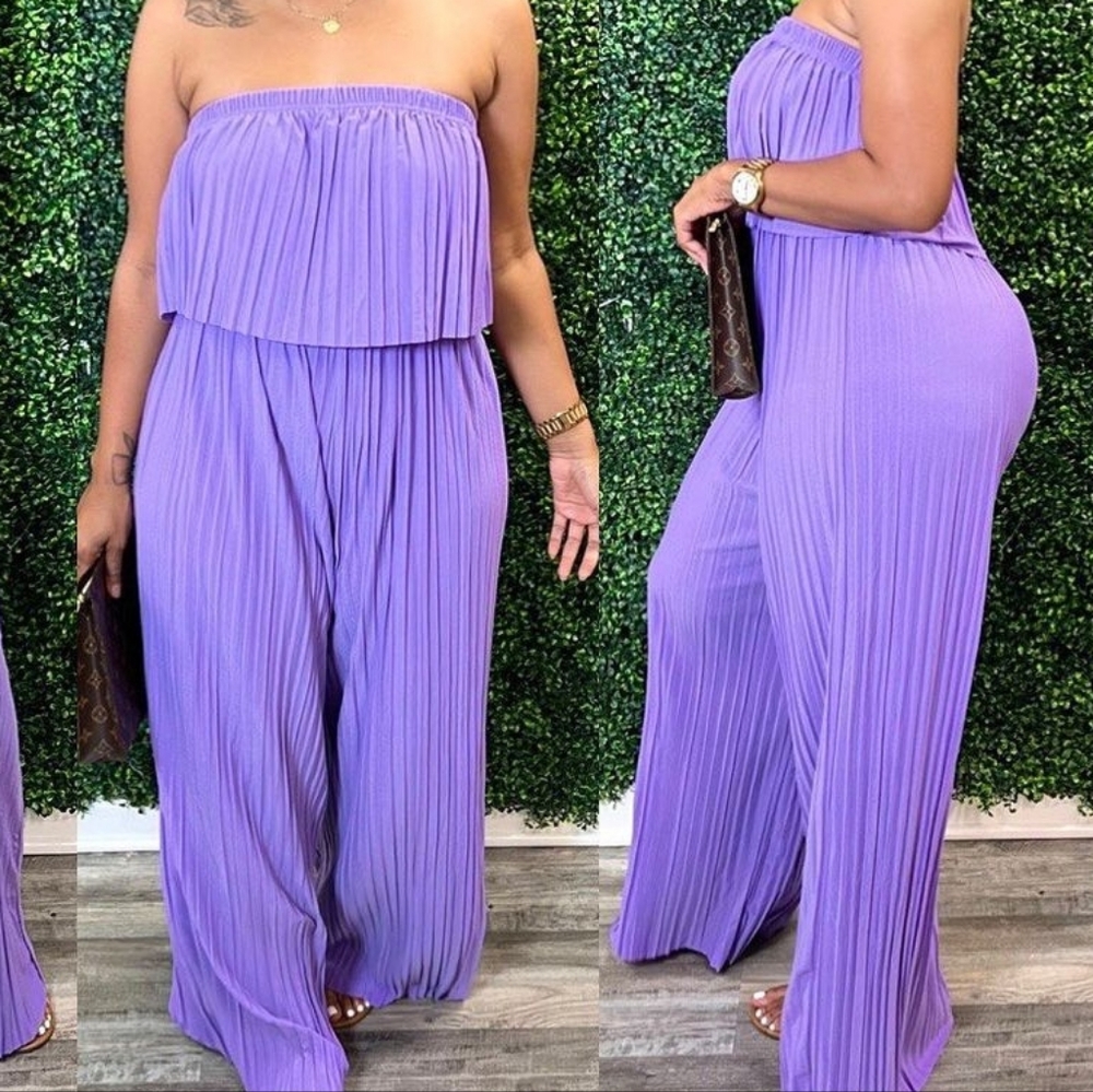 Strapless  lavender jumpsuit SKU05